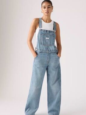 Levi's Blue Denim Women's Overalls - Classic Wide Leg Jeans NWOT